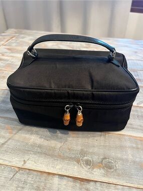 Vintage Gucci Black Nylon Bamboo Vanity Case – Made in Italy